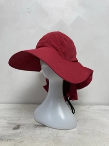Sunday Afternoons Sun Hat Red Wide Brim Neck Shade Chin Strap One Size - Picture 1 of 9
