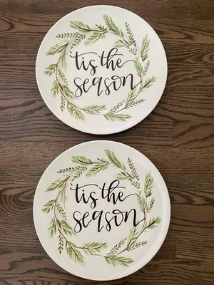 Robert Stanley TIS THE SEASON CHRISTMAS Dinner Plates 10 1/2” qty 2 NWT