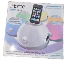 iHome iP15 Glow Tunes Stereo Speaker for iPod & iPhone 4 w/Docking Adapters NEW - Picture 1 of 11