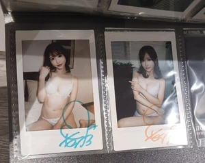 Moe Amatsuka Auto Autographed Signed instax photo Cheki Set of 2Japan AV Idol - Picture 1 of 1