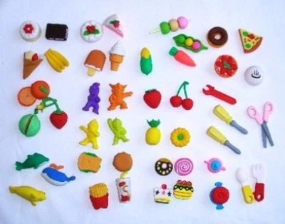 Paquete de 12 borradores con más de 50 piezas mini coleccionista niños material escolar set de regalo Foto 1 de 3