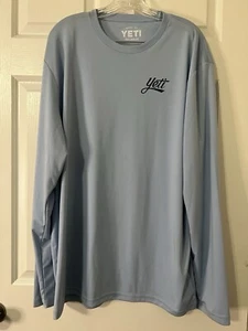 NWOT YETI Lightweight Sunshirt Men's XXL Ice Blue Long Sleeve Fishing Sun Shirt - Picture 1 of 7