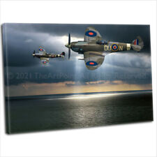 RAF WW2 Military Spitfire Canvas Print Framed Digital Painting Art Picture