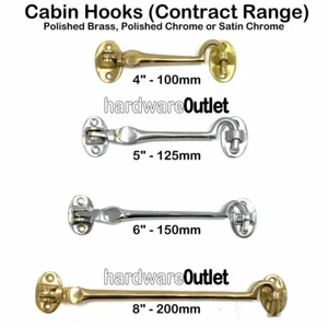 CABIN HOOK (Contract Range) 5 Sizes Gate Door Catch CLEARANCE - Picture 1 of 6