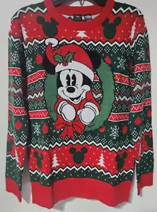 Disney Mickey Mouse Holiday Sweater Christmas Medium NWT - Picture 1 of 4