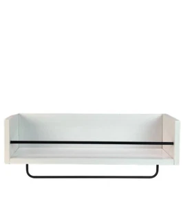 WOLTU MDF Wood Wall Mount Metal Rail White Shelf Size 19x6in NWB NEW - Picture 1 of 5