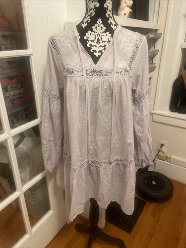 Abito da prato da donna Michael Kors nuovo con etichette a maniche lunghe grigio oversize taglia S