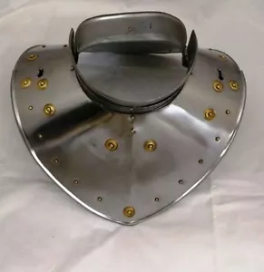 GORGET NECK ARMOR WITH BRASS ACCENT - MEDIEVAL ARMOR - MEDIEVAL KNIGHT - Picture 1 of 2