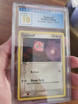 (POP 4) CGC 10 PRISTINE Pokemon Jigglypuff 63/101 EX Hidden Legends 2004 PSA - Image 1 of 4