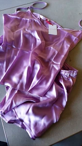 Derek Rose Women's Lilac Silk Pajamas - Size XL - Picture 1 of 2