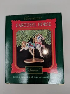 Giostra Cavallo NEVE 1° Serie da Collezione 1989 Punzone Decorazione Natalizia - Foto 1 di 4