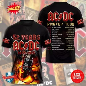 AC/DC 3D Shirt 1973-2025 Pwr Up Tour S-5XL - Picture 1 of 4