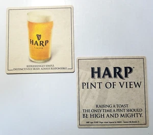 Lote de 10 posavasos de cerveza Harp Pint of View de 4" x 4" - Imagen 1 de 3