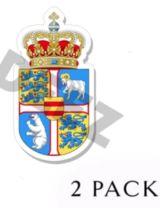 Pegatinas de vinilo escudo de armas Dinamarca - bandera emblema escudo interior exterior - Imagen 1 de 2