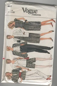 Vogue 8617 Misses Chaqueta Falda Pantalones Cortos Top Talla 8-12 SIN CORTAR FF - Imagen 1 de 1