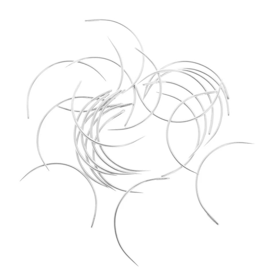 25x C Gebogene Nadeln Rundnadeln Sattlernadel Polsterernadel   Nähnadel - Bild 1 von 1