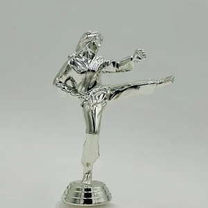 Topper trofeo de karate femenino plástico plateado #627PDU-TM - Imagen 1 de 9