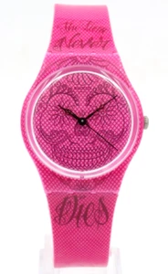 New Swiss Swatch Originals Time Never Dies Pink Silicone Watch 34mm GP138 $75 - Picture 1 of 5