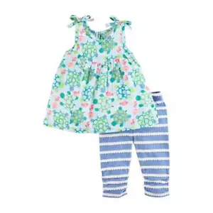 Mud Pie Under the Sea Blue Turtle Tunic & Capri Set 12-18M 24M/2T 3T 4T 5T - Picture 1 of 1