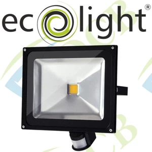 Ecolight 50W LED Outdoor Floodlight With PIR Motion Detector & .5m Cable - Picture 1 of 2
