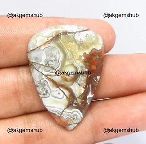 34.00 Cts Natural Crazy Lace Agate Pear Semiprecious Cabochon 36x26x4 mm - Picture 1 of 8