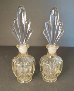Set of 2 Vintage Art Deco Hollywood Regency Swirl Style Perfume Bottle 8.25”T 3” - Picture 1 of 9