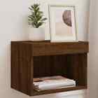 Bedside Cabinets with LED Lights Wall-mounted 2 pcs Brown Oak