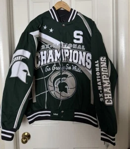 Michigan State Spartans Basketball Men’s XL Franchise Club Green Varsity Jacket - Picture 1 of 19