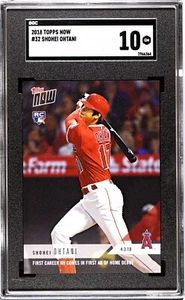 2018 Topps Now Shohei Ohtani #32 primera carrera recursos humanos debut en casa SGC 10 GEM-MT - Imagen 1 de 2