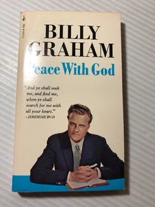 b Billy Graham PEACE WITH GOD 1971 Pocket Books 37th Printing - Picture 1 of 3