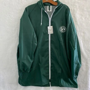 Defenders Of Wildlife Windbreaker Men 2XL Track Jacket Vent Zip Pocket Green New - Picture 1 of 8