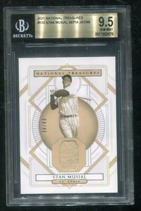 2021 Panini National Treasures #103 Stan Musial Sepia JSY Jersey /49 Graded 9.5 - Picture 1 of 2