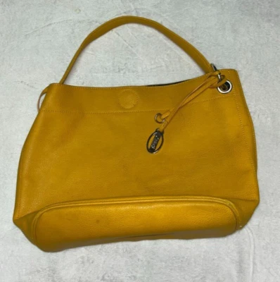 Carlos Santana leather Hobo bucket Tote bag floral Interior yellow Bag Wristlet - Image 1 of 4