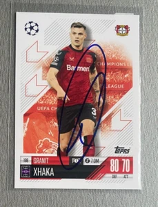 GRANIT XHAKA Bayer Leverkusen In-person signed TC Topps  Autogramm - Picture 1 of 2