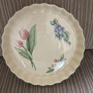 PFALTZGRAFF GARDEN PARTY 9" QUICHE BAKING PLATE DISH - Picture 1 of 7