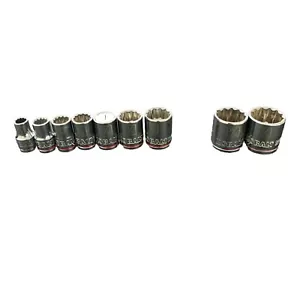 Kobalt Socket Set 3/8 Drive SAE 9 Piece 12 Point Shallow 5/16-7/8 MISSING 3/4 - Foto 1 di 4