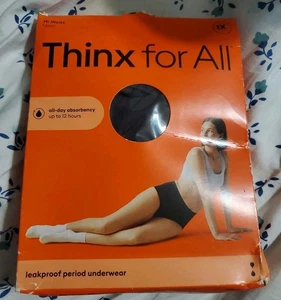 Ropa interior Thinx For All 1X cintura alta todo el día 12 horas período a prueba de fugas negra neblina nueva en paquete - Imagen 1 de 2