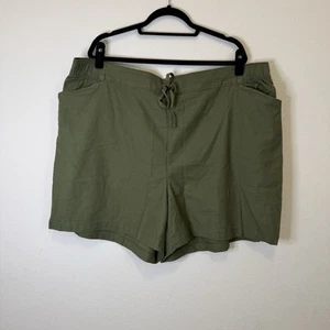 Pantaloncini Lane Bryant verde mimetico cotone cravatta davanti taglia 26/28 4x con tasche nuovi con etichette - Foto 1 di 7