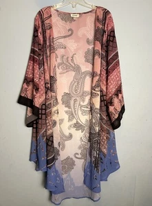 Cárdigan AVENUE Kimono 22/24 Natación Playa Cubrir Verano Paisley BOHO Ligero - Imagen 1 de 9