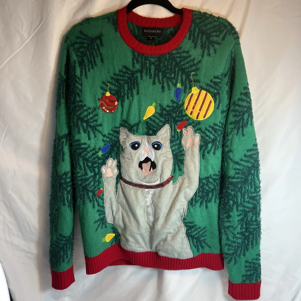 Suéter de Navidad Feo Blizzard Bay Gato Dama Gato Amante de los Gatos Talla M Suéteres Novedad Foto 1 de 4