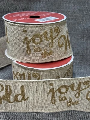 Christmas Ribbon - Joy To The World- 2 Rolls 12 Ft Each - Image 1 of 2