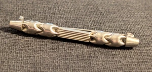 Broche Pin Modernista 2.5" Grande Mediados de Siglo Moderno Tono Plateado so-49 - Imagen 1 de 4