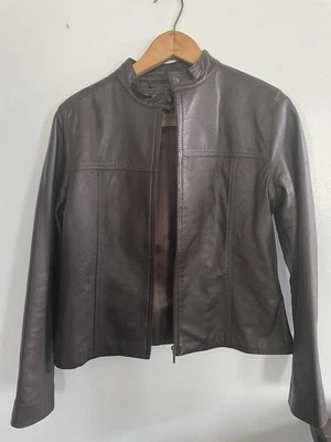 Кожаная коричневая куртка  - Изображение 1 из 2