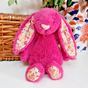 Jellycat Small Rose Blossom Bunny Rabbit - Pink Bunny Floral Rabbit 5" Tags Cut - Picture 1 of 12
