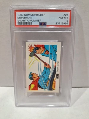 1967 Superman Nummerbilder #24 Stalmannen PSA 8 Superman vs Superman POP 1 - Image 1 of 3