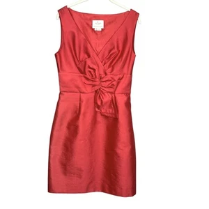 Kate Spade Mina Kleid Größe 8 Erdbeere Seide ärmellos Schleife Taille Party Cocktail - Bild 1 von 13
