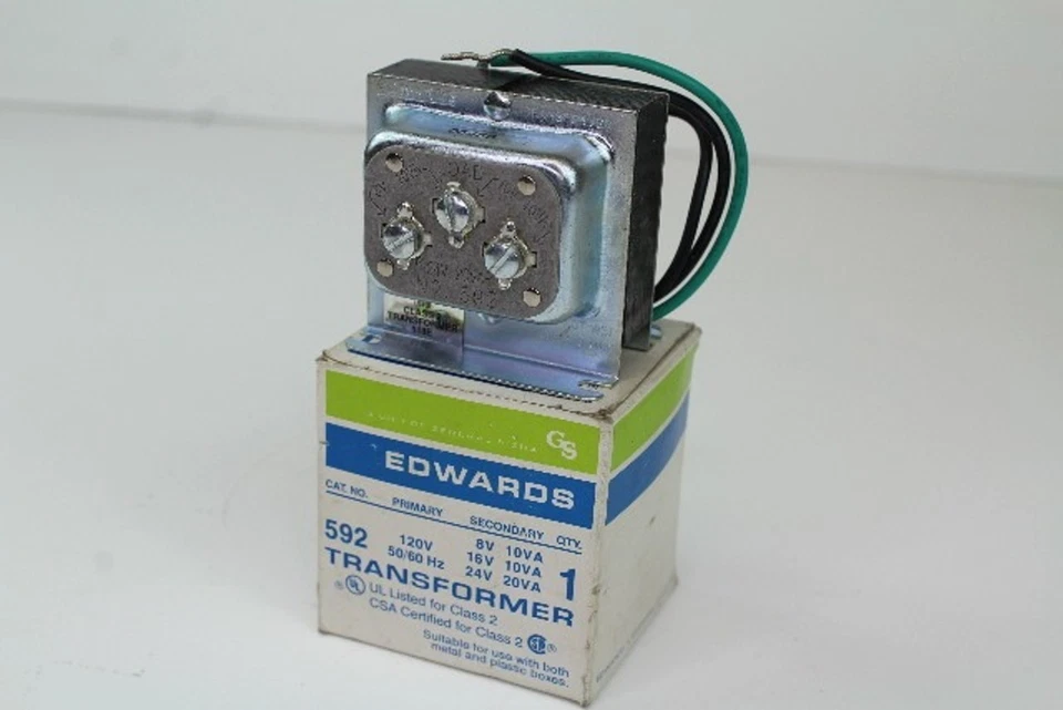 NEW Edwards 592 Transformer, 120V 50/60Hz to 8V/10VA, 16V/10VA, 24V/20VA - Image 1 of 1