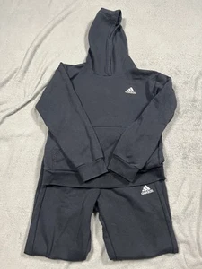 Adidas Hoodie Sweatshirt Jogger Pants Set Youth Medium Pullover Tracksuit Athlet - Picture 1 of 10