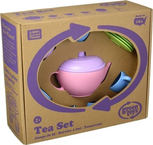 Green Toys Tea Set age 2+ Made of 100% Recycled Plastic New in Box 17 Piece Set - Picture 1 of 3
