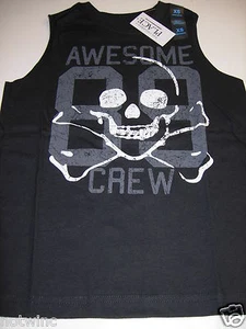 Children's Place Youth Boys Skull Awesome Tank Top Tee Shirt X-S Size 4 NWT - Picture 1 of 3